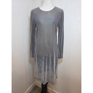 Andrea Polizzi for Rex Tester Sparkle Mesh Sheer Long Sleeve Dress 12 Bodycon
